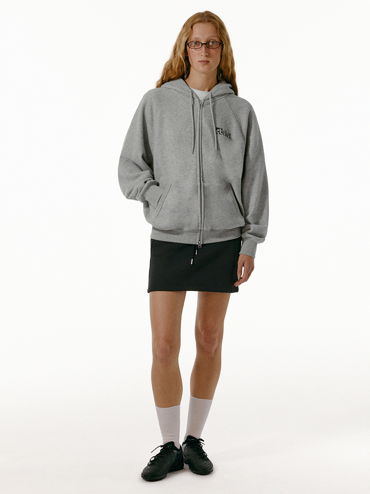 Plan Zip-Up Hoodie Melange Gray - teket