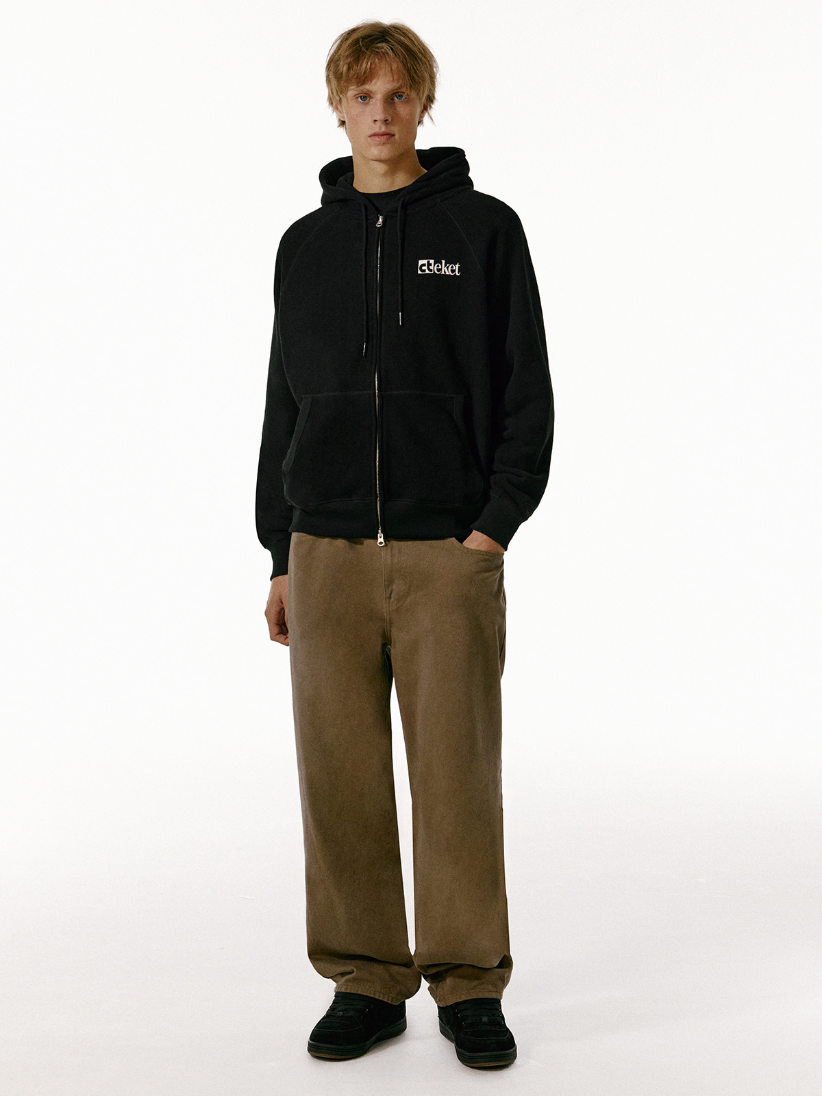 Plan Zip-Up Hoodie Black - teket