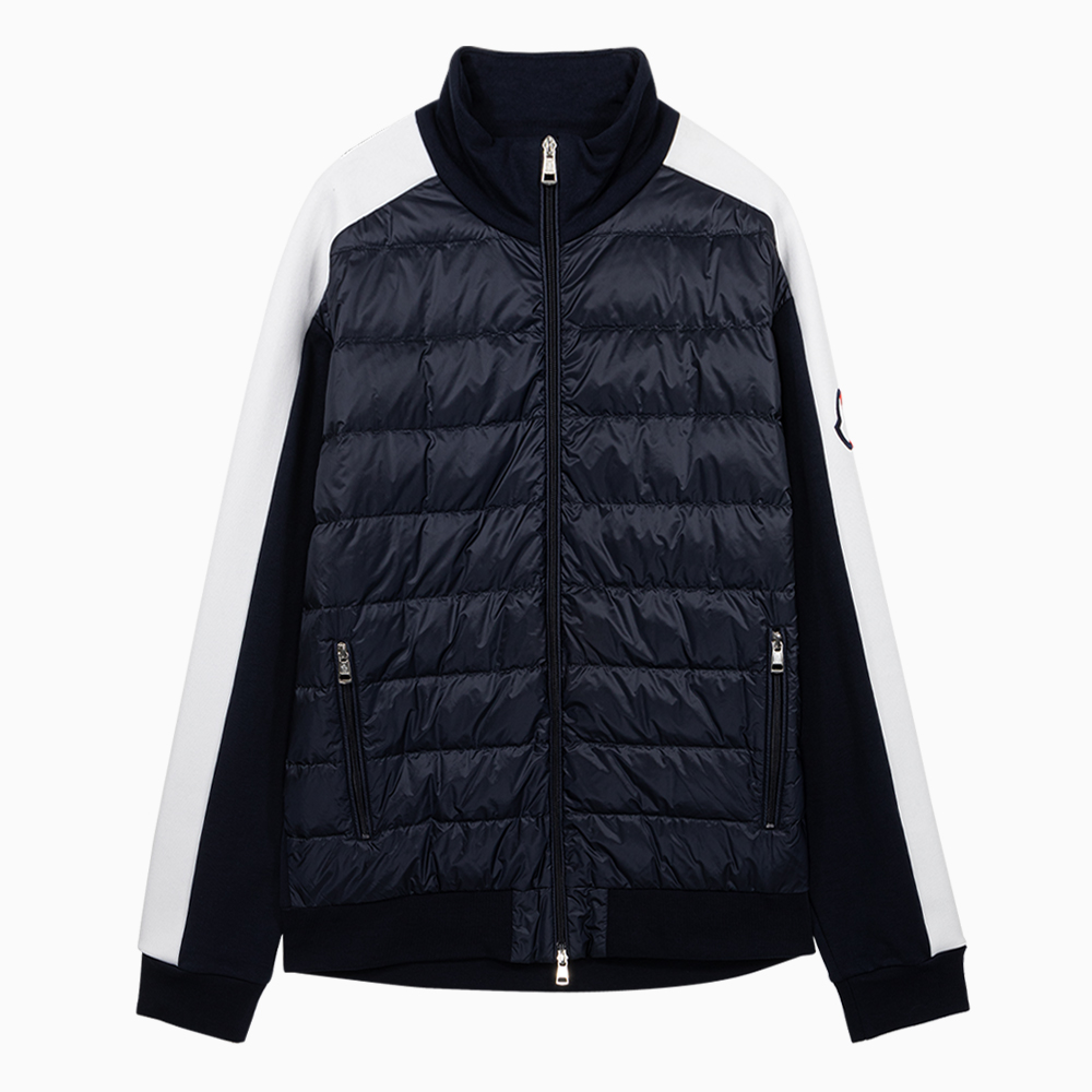 밀라노상인 MONCLER (당일) 23SS 몽클레어 로고 패치 네이비 패딩 집업 가디건 8G00009 809KZ 778