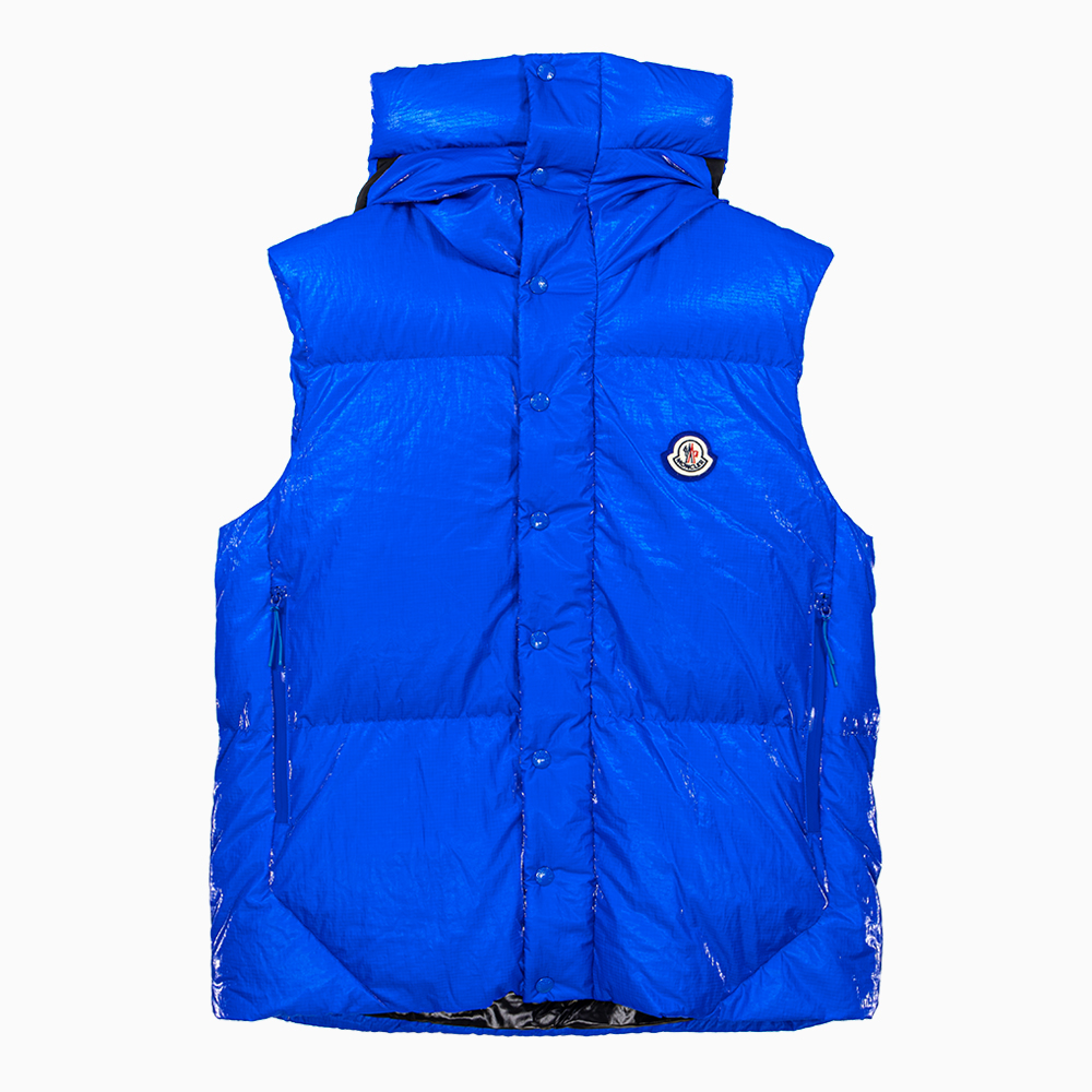 밀라노상인 MONCLER (당일) 23SS 몽클레어 로고 패치 LAWU 라이트 블루 패딩 조끼 1A00204 596B4 702