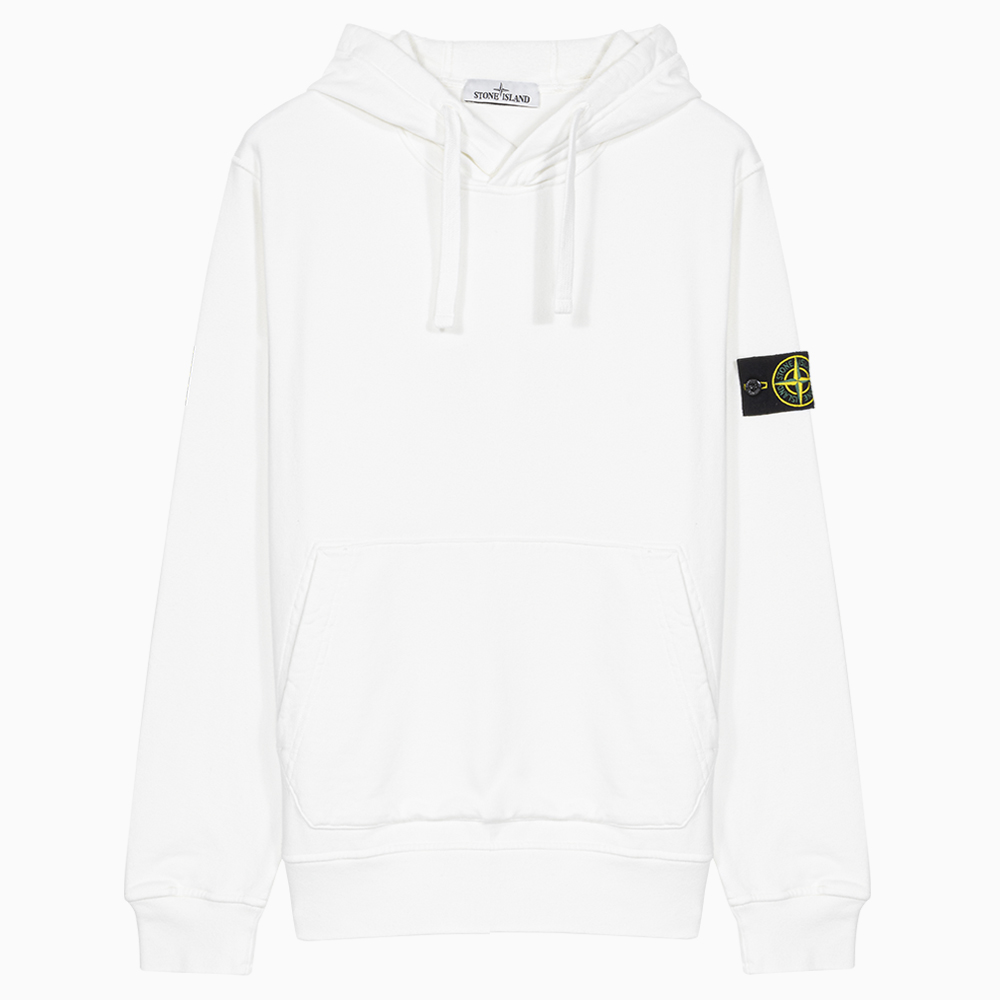 밀라노상인 STONE ISLAND (당일) 23SS 스톤아일랜드 와펜 패치 화이트 기모 후드티 771564120 V0001