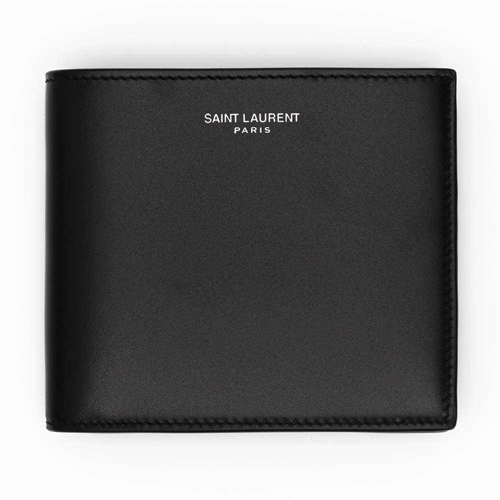 밀라노상인 SAINT LAURENT (당일) 24SS 생로랑 은장 로고 반지갑 블랙 396307 0U90N 1000