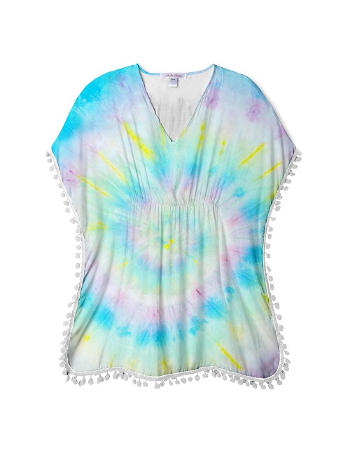 Yellow Purple Tie Dye Cover Up(10Y,12Y)