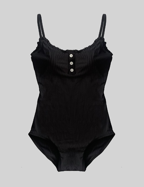 FRILL MONOKINI-BLACK