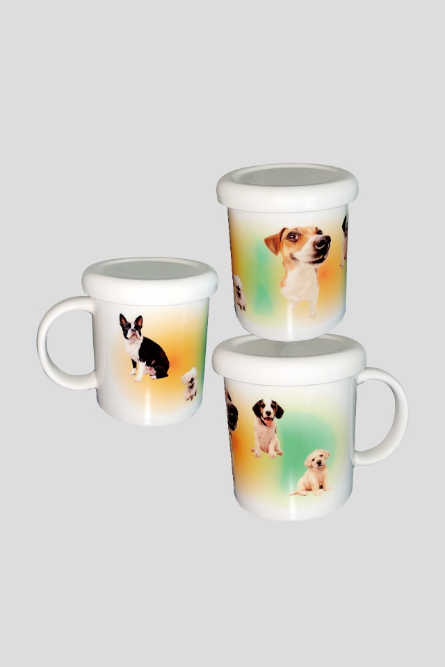 Gradation Puppy mug (orange&amp;green)