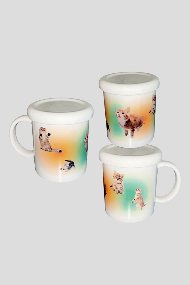 Gradation Cat mug (orange&amp;green)