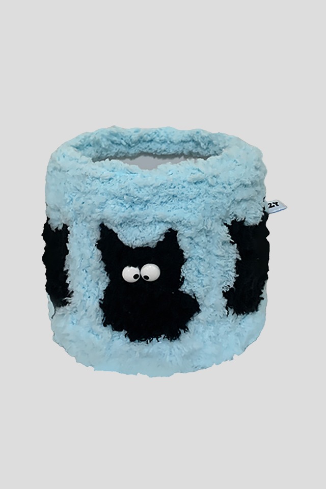 Fuzzy pot_Cat (Sky blue)