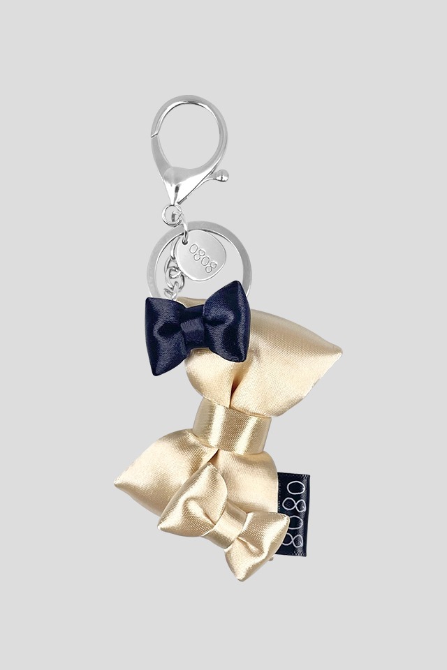 0808 ribbon keyring (gold)