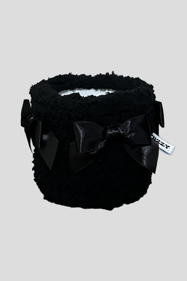 Fuzzy pot_Ribbon_Black (Black)