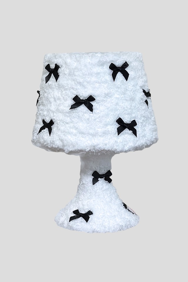 Fuzzy lamp_Ribbon_White (Black)