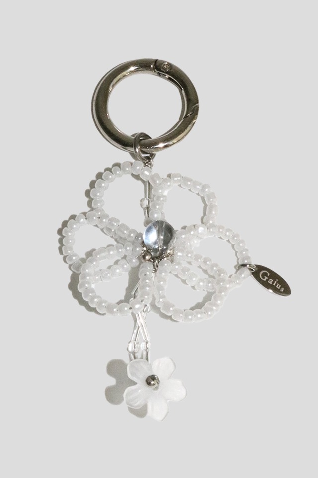 flower keyring (white)