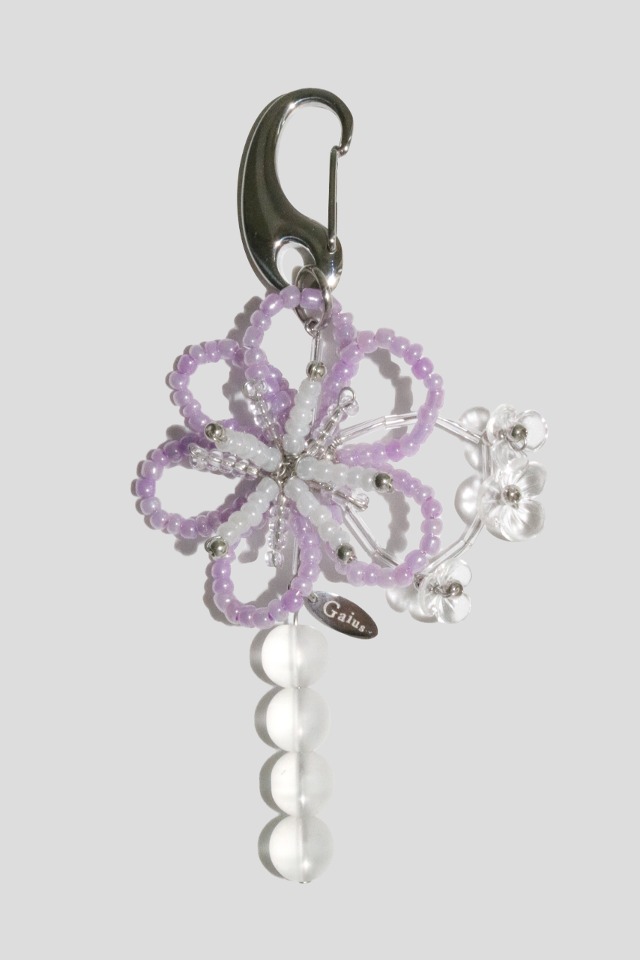 blossoming flower keyring (purple)