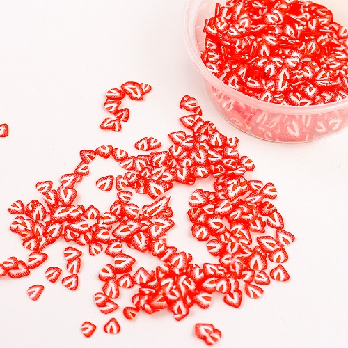 노리프렌즈 만들기재료 - 데코장식 토핑 폴리머 약20g 딸기 투명케이스