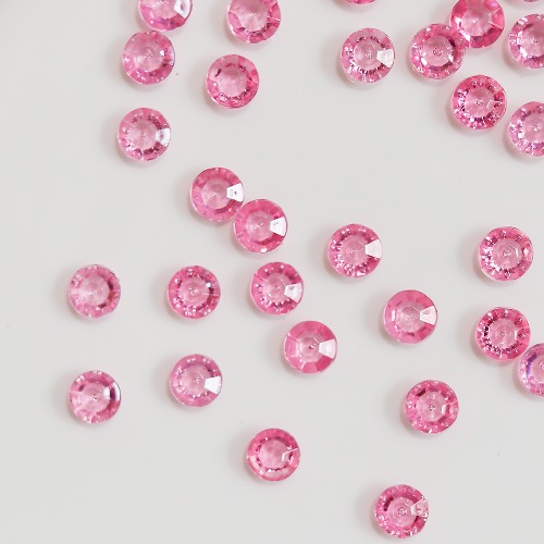 노리프렌즈 만들기재료 - [50g] 크리스탈 납작얼음비즈 핑크 10mm 구멍없음