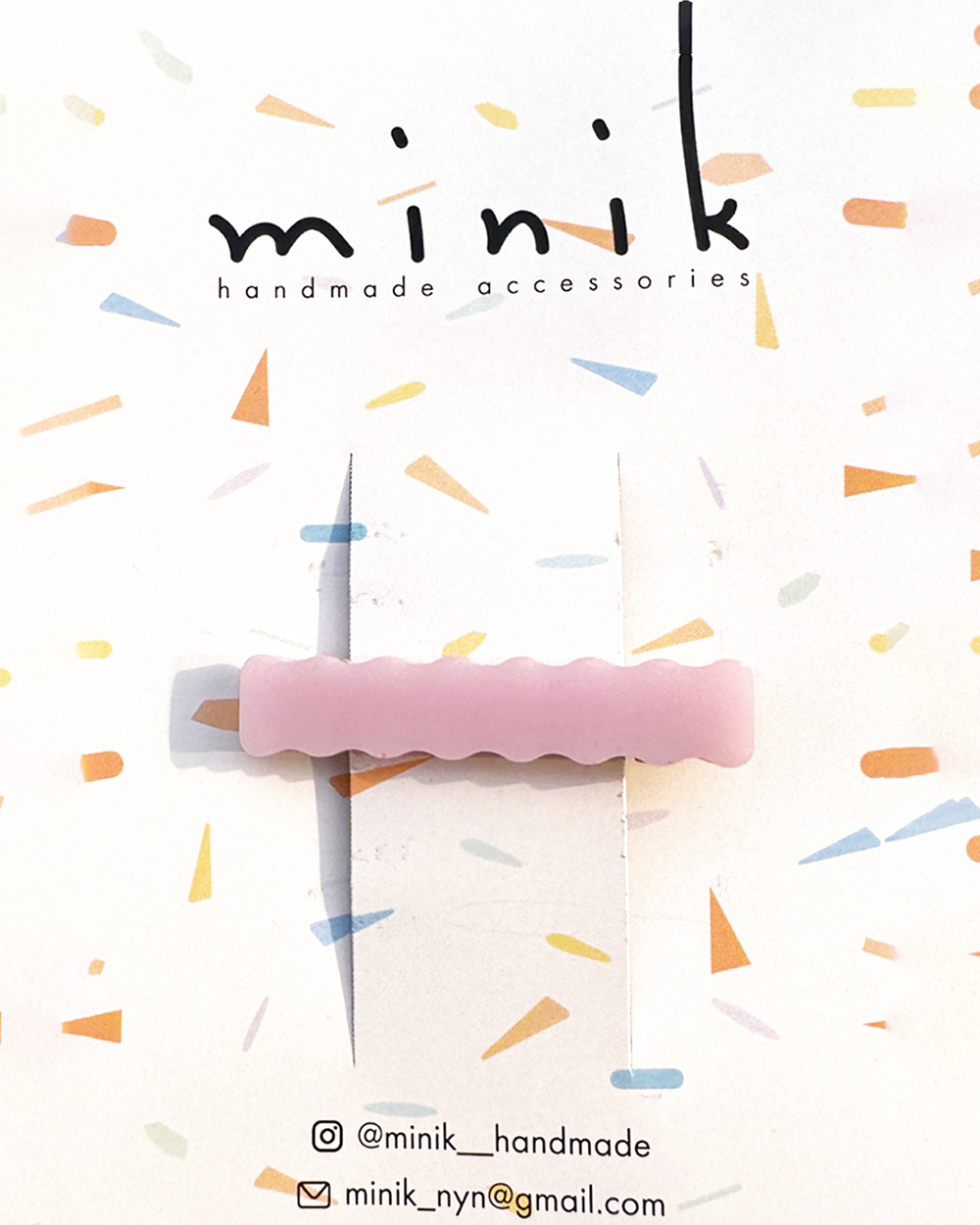 [MINIK] hair pin - thin wave / soft pink