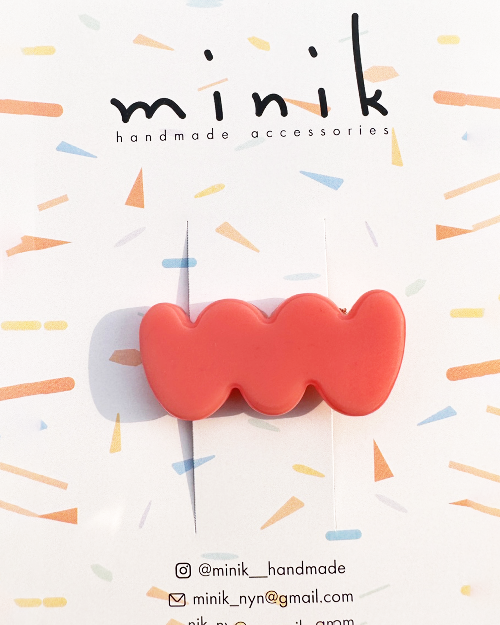 [MINIK] hair pin - thick wave / crimson