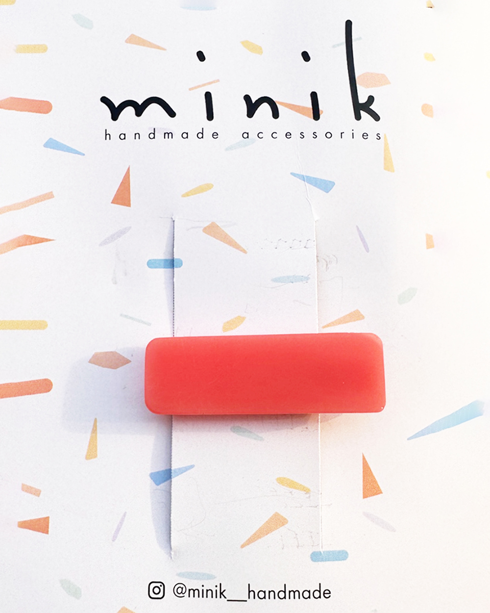 [MINIK] hair pin - short rectangle / red