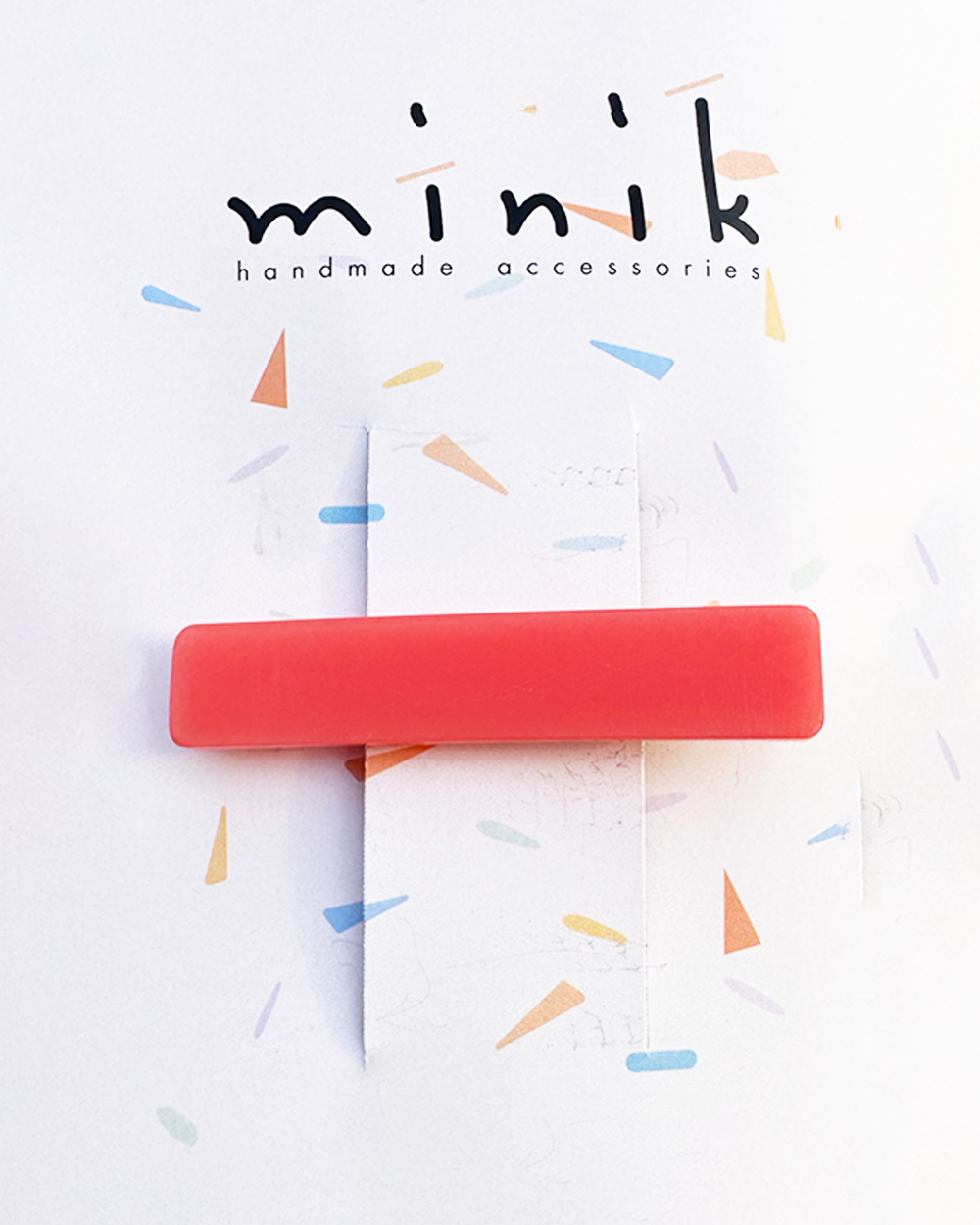 [MINIK] hair pin - long rectangle / red