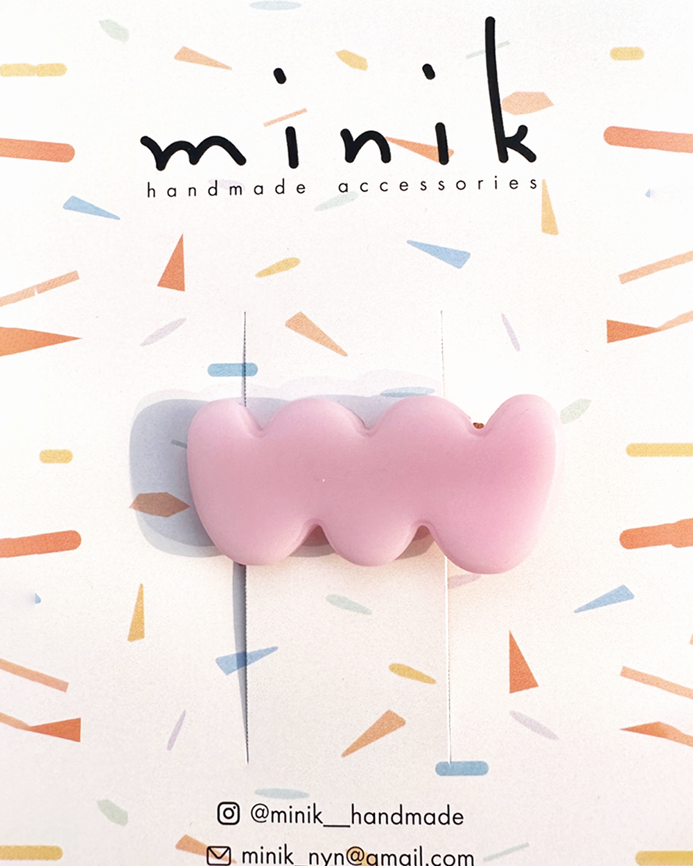 [MINIK] hair pin - thick wave / soft pink