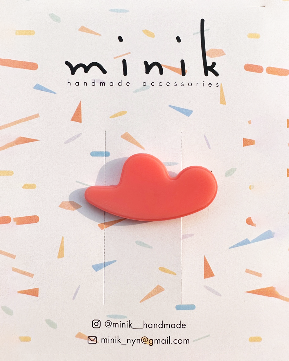 [MINIK] hair pin - cloud / crimson