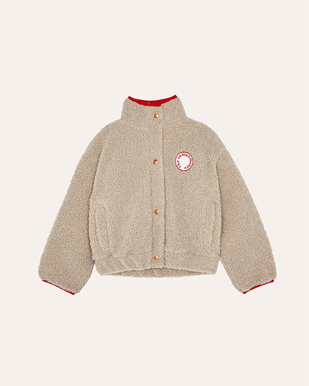 [ THE CAMPAMENTO ] ECRU TEDDY KIDS JACKET [4Y, 7-8Y, 9-10Y]