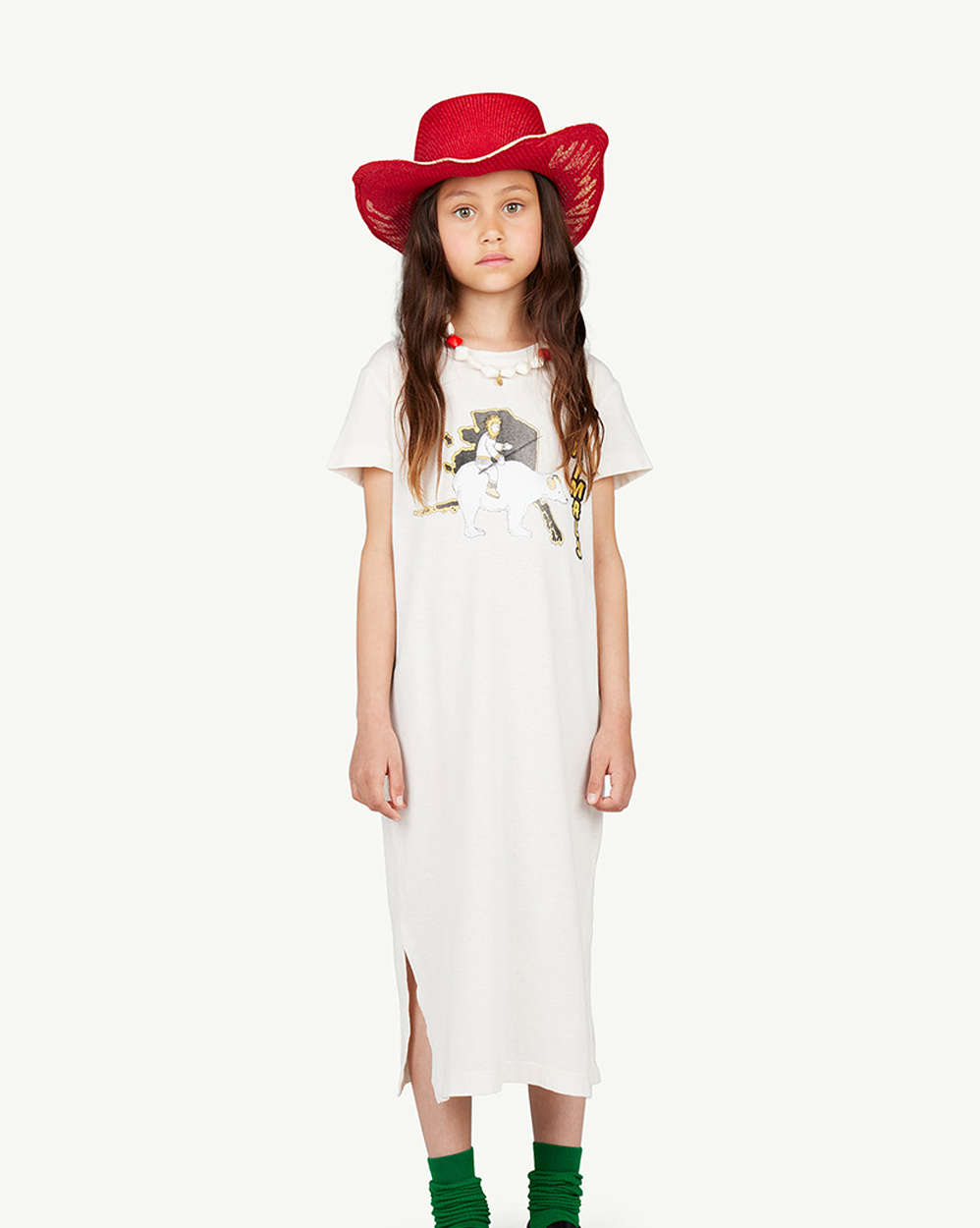 [TAO] S24032-245_CO / GORILLA KIDS DRESS White [4Y, 6Y,8Y, 10Y]