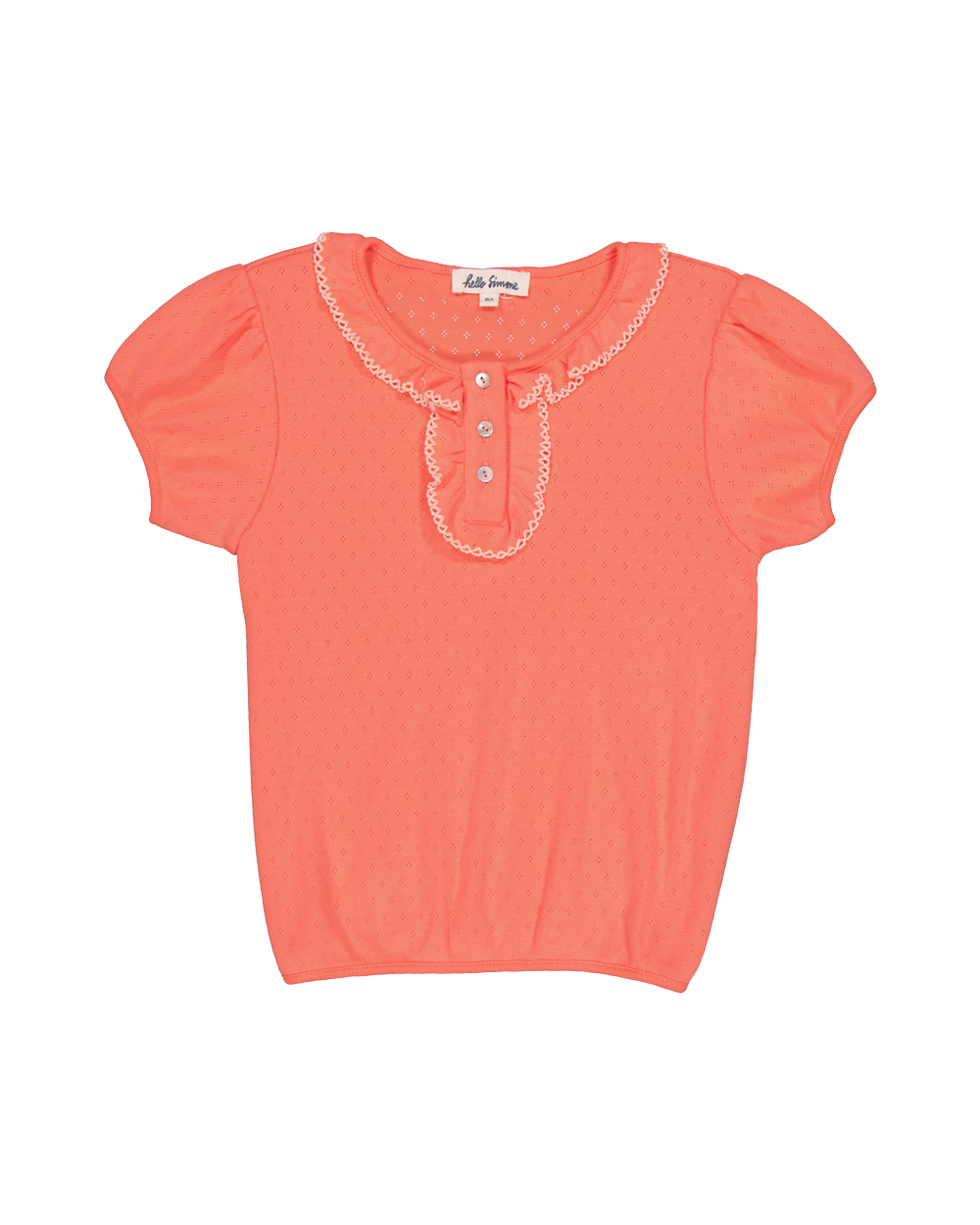 [HELLO SIMONE] Paquerette top Coral [6Y, 8Y]