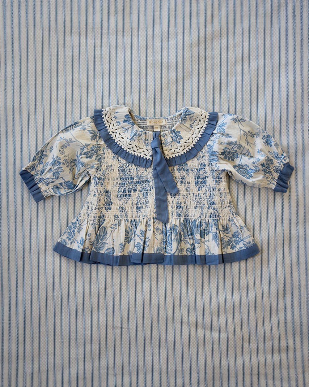 [BONJOUR] TIE BLOUSE [4Y, 6Y, 8Y]