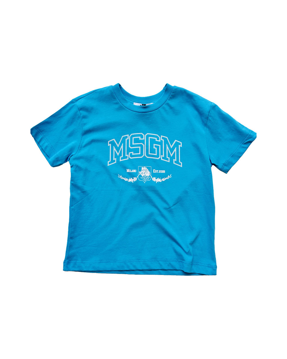 [MSGM] JERSEY T-SHIRT BOY/TURCHESE