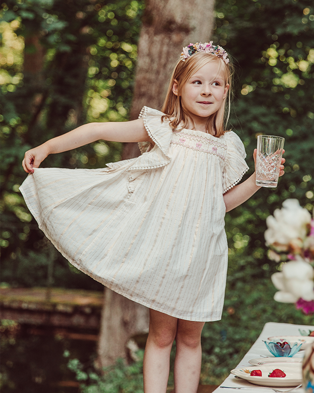 [LOUISE MISHA] DRESS MARTINE (CREAM) [10Y, 12Y]