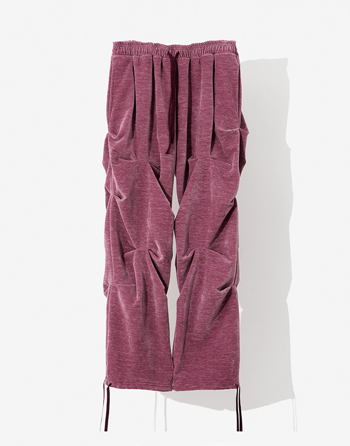 [CORD] CREASE VELVET PANTS _ Pink