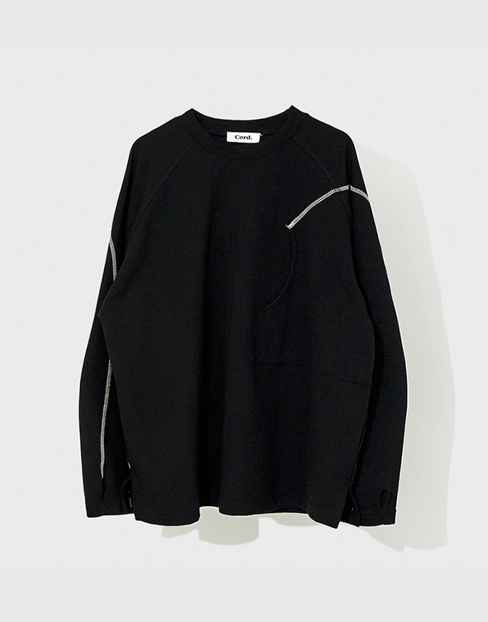 [CORD]COVER STITCH LONG SLEEVE _ BK