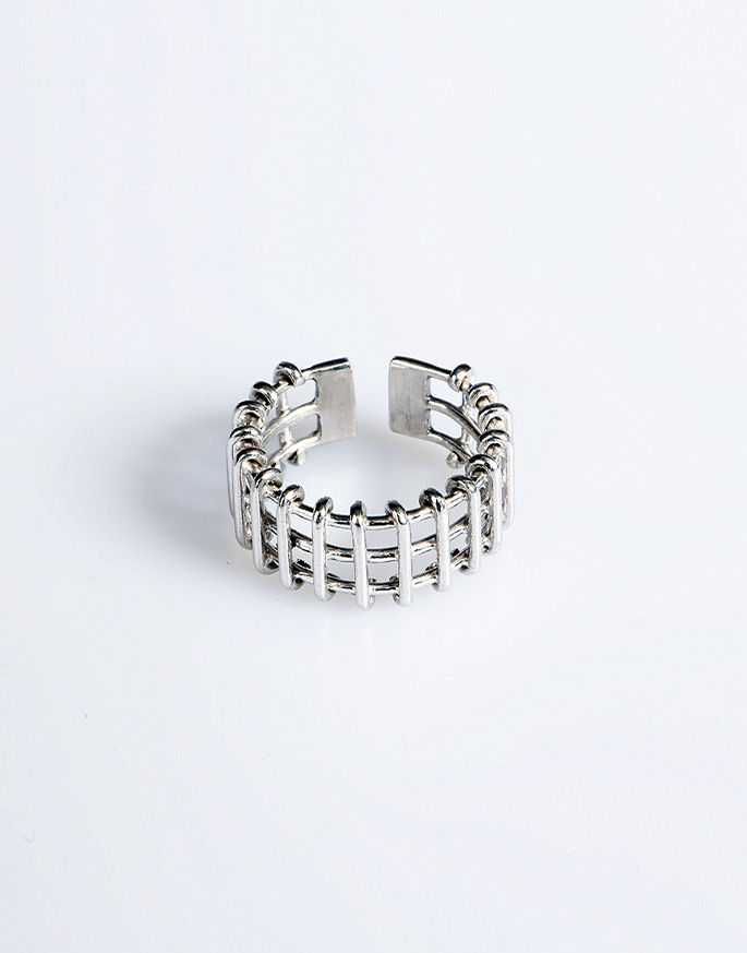 [51PERCENT]   Mesh Ring _ silver