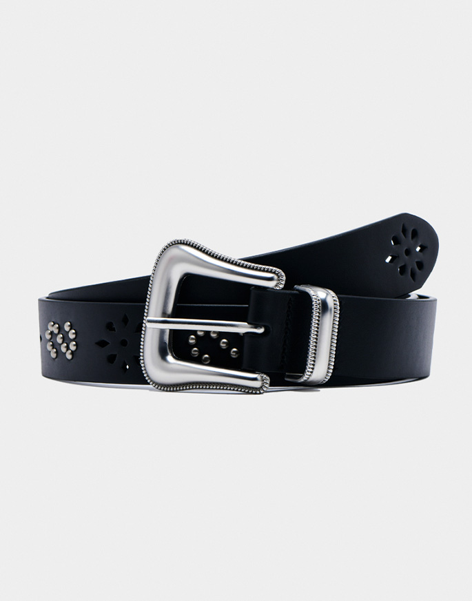 [CORD] WAVE STUD PUNCHING BELT _ BK