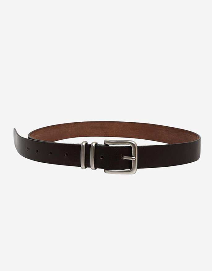 [HALEINE] TANNING LEATHER BELT _ DARKBROWN