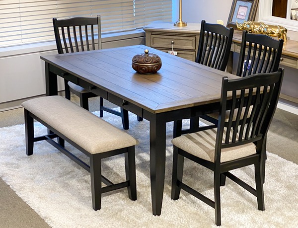 1148 Lakewood Dining Set6인 식탁세트 (테이블1ea+t사이드체4ea+벤치1ea)