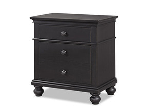 i07 Oxford 2 Drawer Nightstand - Black