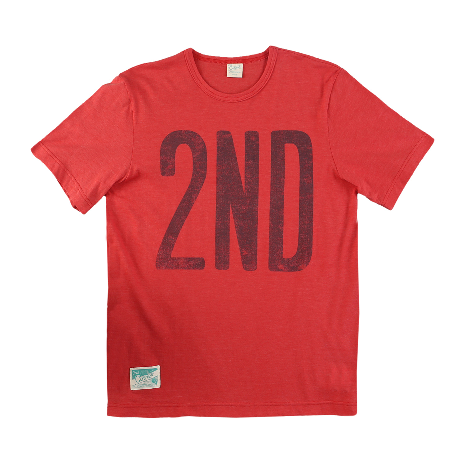 세컨드코너 2C 남성 반팔 티셔츠 / 그래픽 티셔츠 / 라운드넥 반팔티 Fass - Cherry