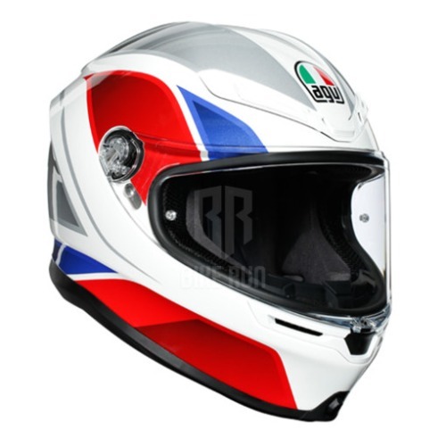 AGV K-6 HYPHEN 헬멧 (WHITE/RED/BLUE) 핀락증정