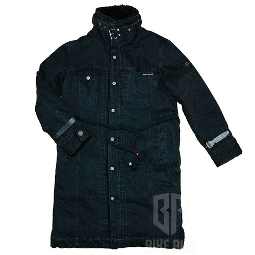 모빈스알 MOVINS.R AURA OVIS DENIM COAT (WASHED BLACK) 라이더 코트