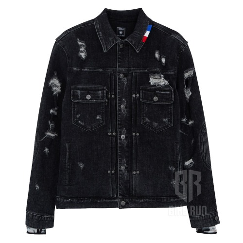 모빈스알 MOVINS.R JOHN DESTROYED DENIM JACKET 라이더 자켓