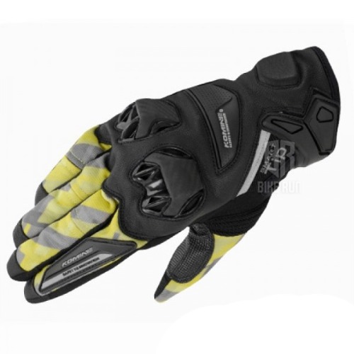 코미네 GK-234 PROTECT LEATHER MESH GLOVES (PLAID YELLOW) 여름 가죽 메쉬 라이더 장갑