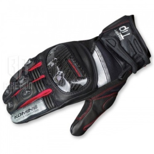 코미네 GK-193 PROTECT LEATHER M-GLOVES GUREN (BLACK RED) 가죽 라이더 장갑