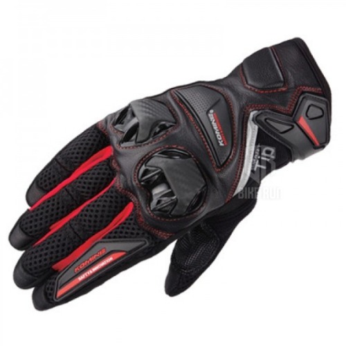 코미네 GK-234 PROTECT LEATHER MESH GLOVES (BLACK RED) 여름 가죽 메쉬 라이더 장갑