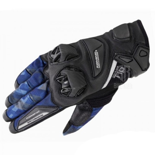 코미네 GK-234 PROTECT LEATHER MESH GLOVES (PLAID NAVY) 여름 가죽 메쉬 라이더 장갑