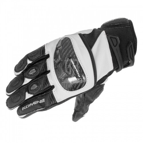 코미네 GK-1933 PROTECT LEATHER M-GLOVES-GUREN (WHITE BLACK) 카본 너클 가죽 메쉬 글러브