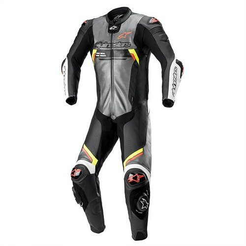 알파인스타 ALPINESTARS MISSILE V2 IGNITION LEATHER SUIT 1 PC (M.GRY BLK YELL RED.F) 오토바이 로드 서킷 원피스 세트 수트