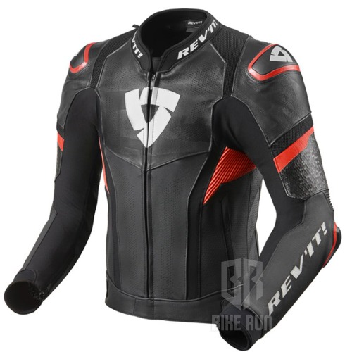 레빗 REV&#039;IT HYPERSPEED PRO LEATHER JACKET (BLACK NEON-RED) 라이더 가죽 자켓