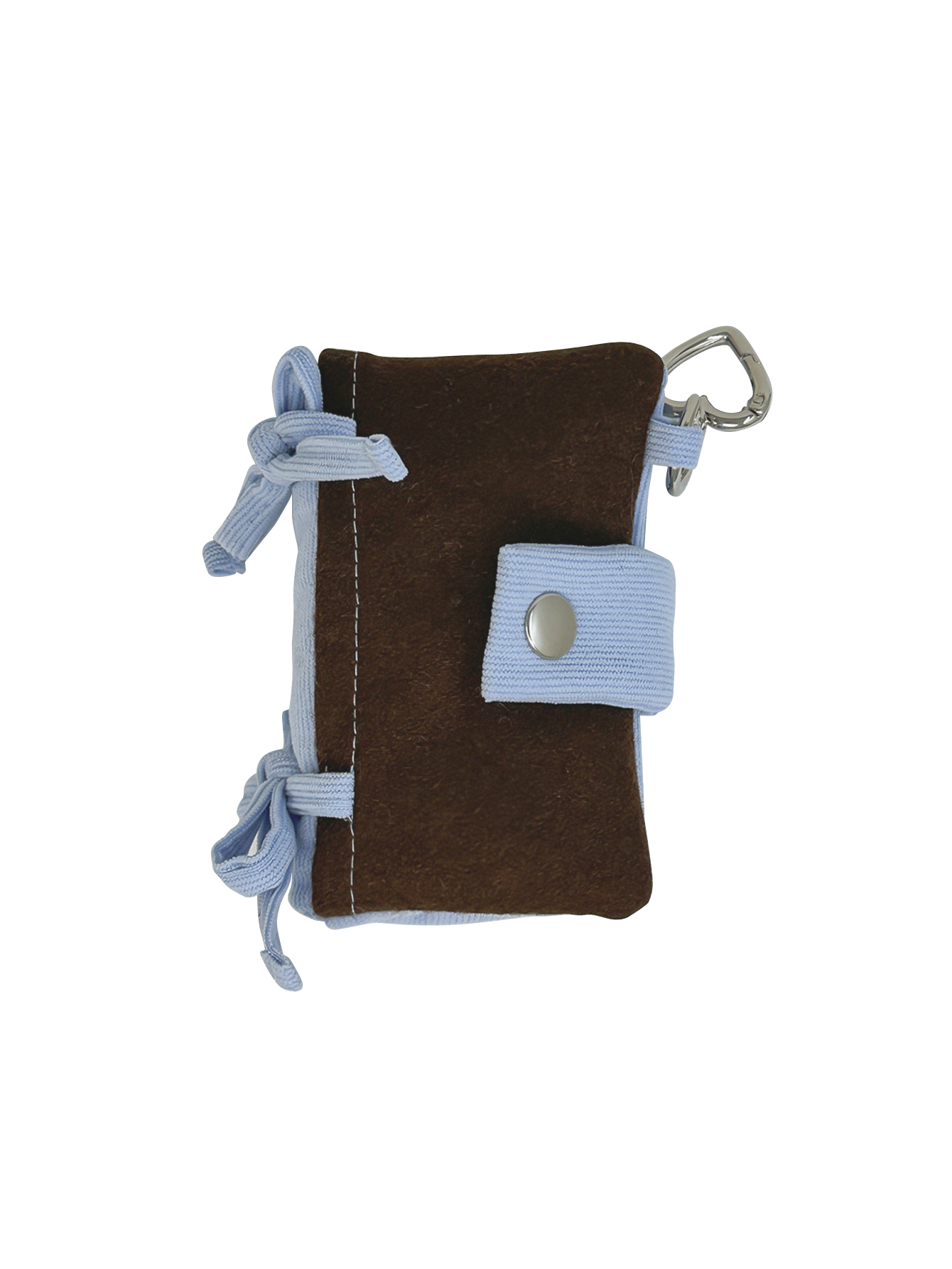 Snug ribbon card wallet (BLUE BROWN)