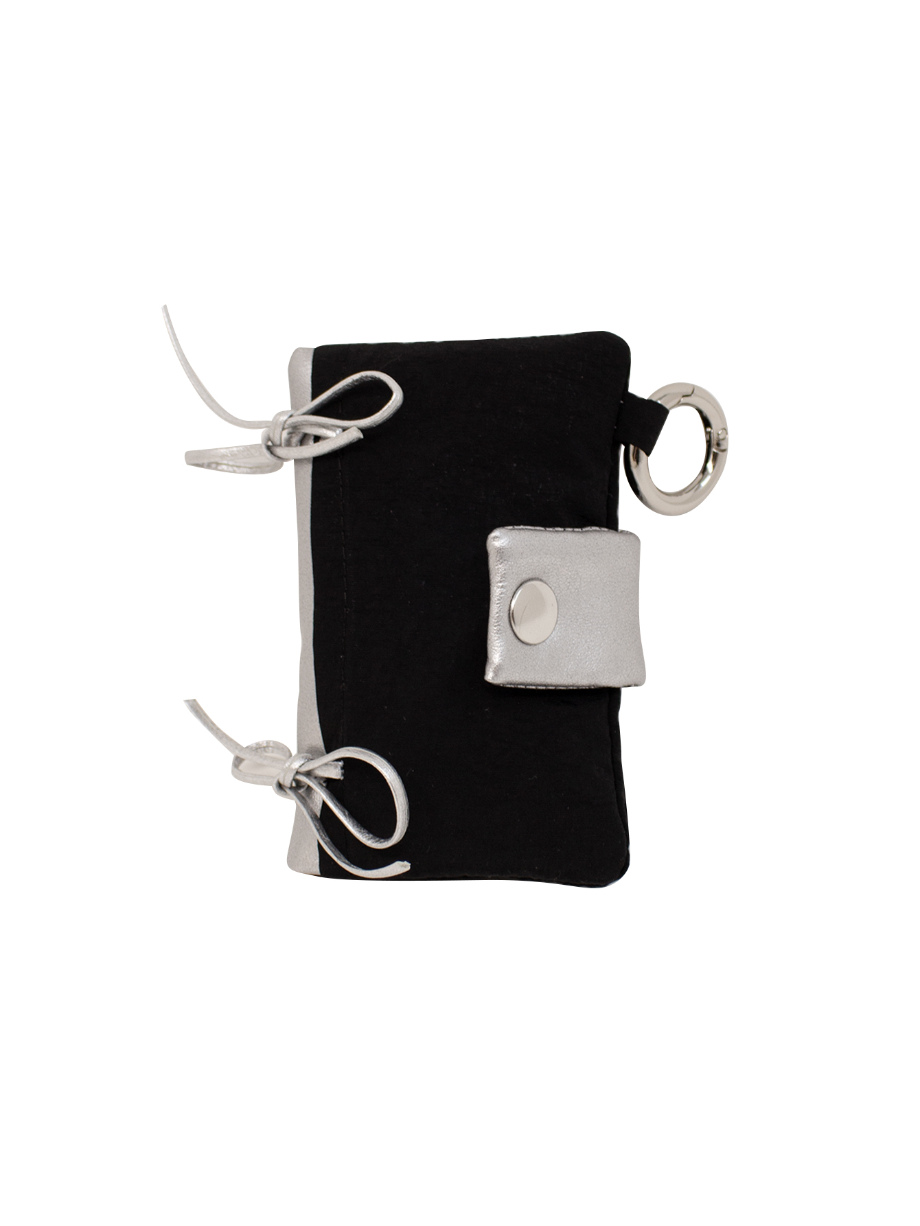 Snug ribbon card wallet (SILVER BLACK)